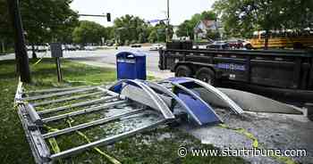 Seven injured after pursuit ends in crash at north Minneapolis bus shelter