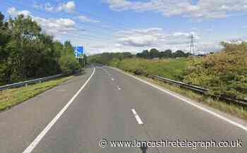 M6 motorway slip road closed near Preston due to crash
