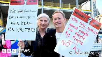The Full Monty's striking writers picket Sheffield premiere of Disney+ reboot