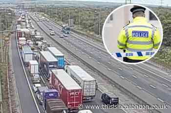 M25 J28 - J29: Motorcyclist in hospital after crash with van