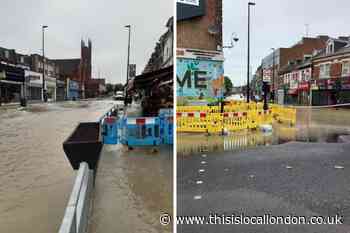 Wealdstone High Street under water after burst water main