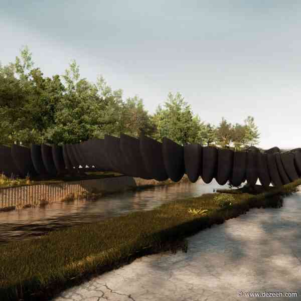 Sumayya Vally unveils design for sculptural pedestrian bridge in Belgium