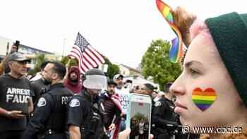 Protest against Pride Month turns violent outside Southern California school board meeting