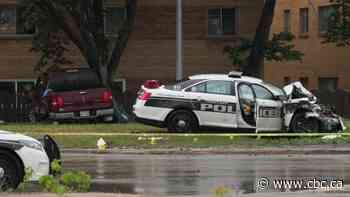 2 police officers in hospital after crash with stolen truck on Main Street