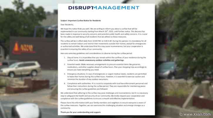 Austin apartment issues 10 p.m. curfew, do residents have to follow it?