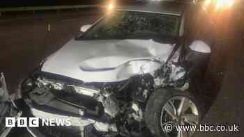 M5 crash: Footage shows car on wrong side of motorway