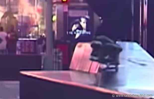 John Shanahan Gets A Rare Nosegrind In Times Square