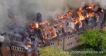 Dramatic drone footage shows extent of devastation caused as Henderson Hall blaze took hold