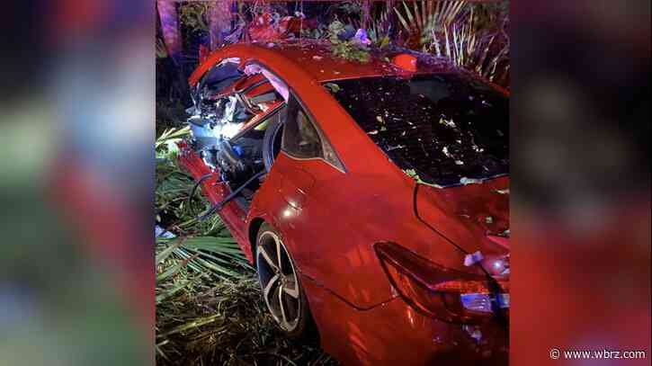 Car crashes into Geismar ditch, driver had to be extracted from mangled vehicle