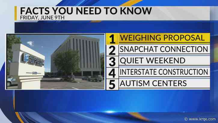 KRQE Newsfeed: APS proposal, Snapchat connection, Quiet weekend, Interstate construction, Autism centers