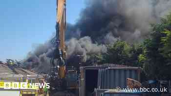 Firefighters still tackling Pewsey recycling centre fire