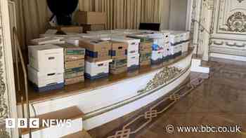 Boxes in the bathroom, boxes on stage: Pictures from Trump charges