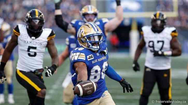 Hot first quarter spurs Blue Bombers to 42-31 win over Tiger-Cats