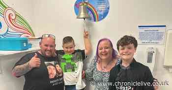 Brave Consett boy, 7, rings bell to end cancer treatment after 'year of hell'