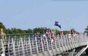 Naked bike riders set off on a five-mile journey through York