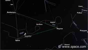 See the stars of the Spring Triangle reach high in the sky this month