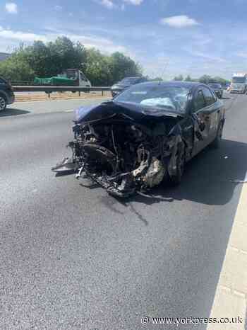 Ford Mondeo driver arrested after A1(M) Boroughbridge crash