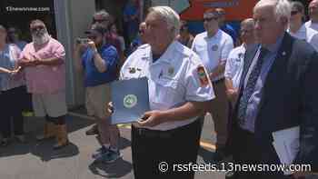 Man honored for over 40 years of service with Ocean Park Rescue Squad in Virginia Beach