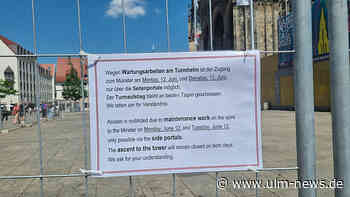 Hauptzugang zum Ulmer Münster gesperrt wegen Arbeiten am Turm