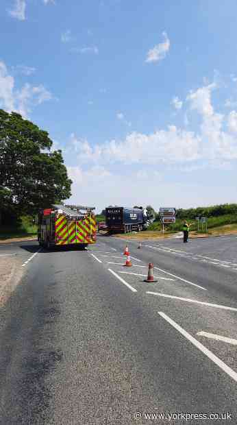 Man air lifted to hospital after crash on B1257 at Slingsby