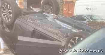 Car flips onto roof in Warmley causing traffic chaos