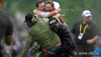 Canadian golfer flattened by security while spraying champagne in RBC Canadian Open celebration