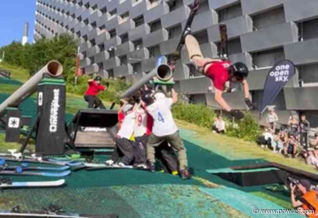 Pro Skiers Attempt (And Fail) Ridiculous Stunt