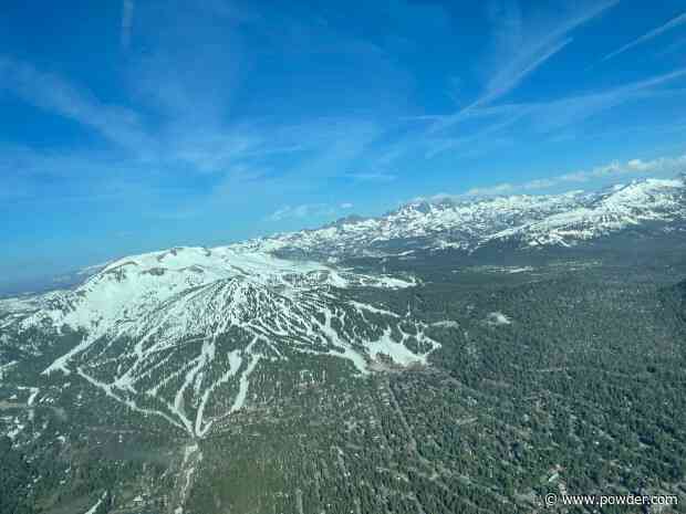 Aerial Photo Shows Mammoth Mountain, California Is Still Buried With Snow