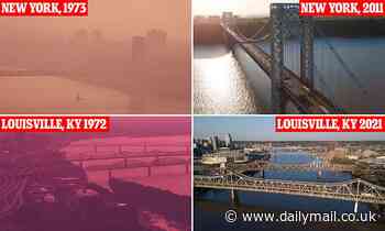 See what US cities looked like before the EPA was created in the 1970s - and what they look like now