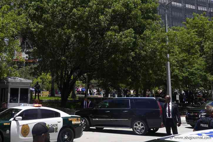 Trump arrives at Miami court for historic appearance over charges he hoarded secret documents