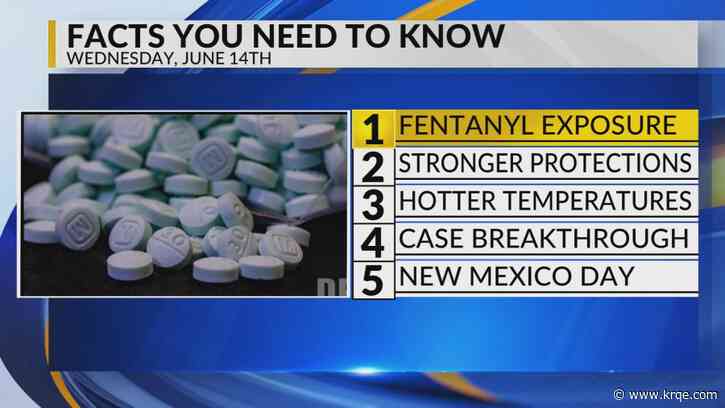 KRQE Newsfeed: Fentanyl exposure, Stronger protections, Hotter temperatures, Case breakthrough, New Mexico Day