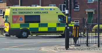 Ambulance and car in crash outside Hull Royal Infirmary