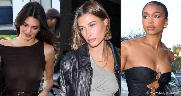 Kendall Jenner Wears Completely Sheer Top to Dinner with Hailey Bieber & Lori Harvey