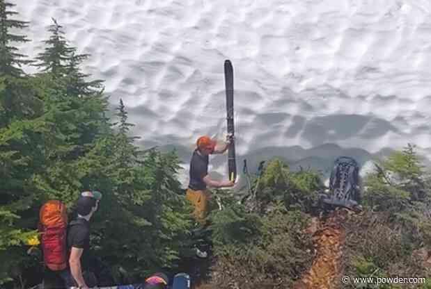 Clever Spring Skiers Find Solution For Towering Snow Wall