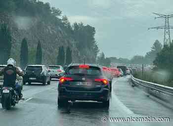 Intempéries, véhicule en feu... la circulation très compliquée sur la pénétrante Cannes-Grasse