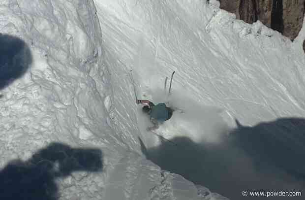 Bystanders Wonder If Skier Is Okay After Slamming Hard On Corbet's Couloir