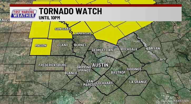 Tornado Watch for parts of the Hill Country this evening