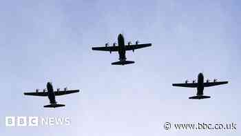 Three RAF Hercules perform UK flypast to mark retirement