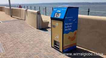 Solar-powered bins being installed on West Kirby promenade