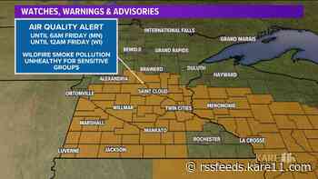 Air quality alert continues through Friday morning for central, southwestern Minnesota