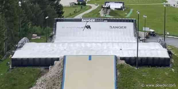 Professional Skiers Go Huge On The Largest Air Bag Ski Jump Setup In The World