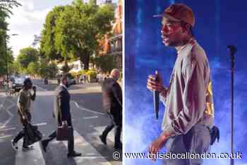 Travis Scott spotted recreating Abbey Road pic for Utopia