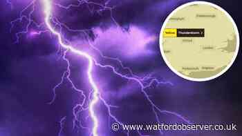 Herts issued with yellow thunderstorm and heavy rain warning