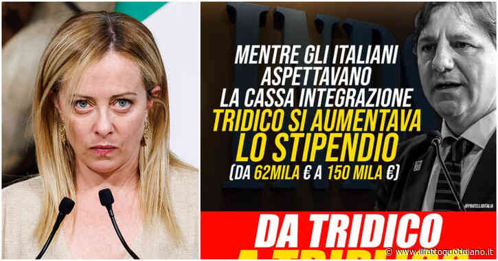 Inps, tre anni fa Meloni gridava allo scandalo per lo stipendio di Tridico. Ma è lo stesso che ora “regala” alla nuova commissaria Gelera
