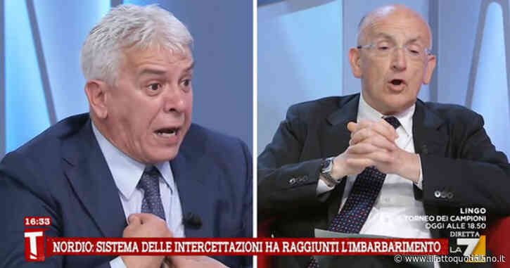 Intercettazioni, lite Sisto-Sabella a La7. “Lei dice cose folli”. “Ma lei mi deve insegnare il mio mestiere? Mi faccia finire, porca vacca”