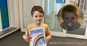 South Shields boy diagnosed with tumour after photo revealed strange flash in eye celebrates being cancer free