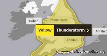 Yellow thunderstorm warning issued for Hull and East Yorkshire on Sunday