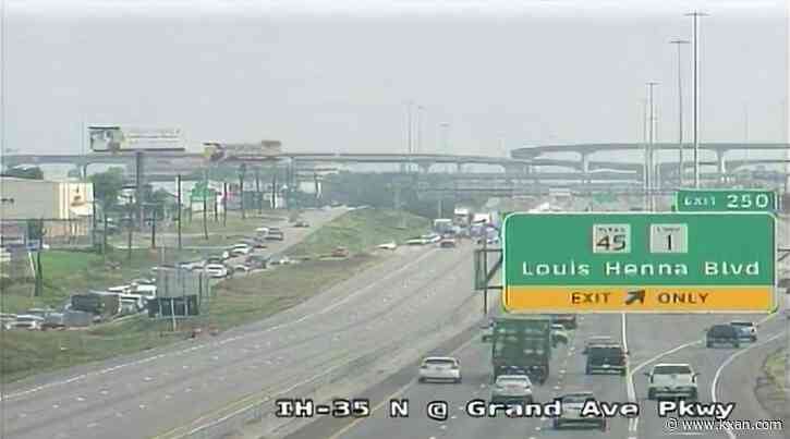 Traffic Alert: Portion of I-35 shut down after semi hits bridge