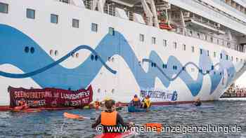 Klimaaktivisten blockieren „Aida“-Kreuzfahrtschiff in Rostock – Polizeieinsatz läuft