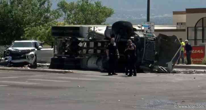 Cement truck spills after Albuquerque crash